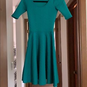 Lularoe Teal Quilted Pattern Dress
